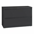 Hirsh Industries 17642 Charcoal Two-Drawer Lateral File Cabinet - 42'' x 18 5/8'' x 28'' 42017642